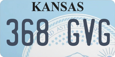 KS license plate 368GVG