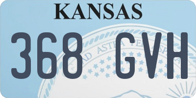 KS license plate 368GVH