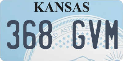 KS license plate 368GVM