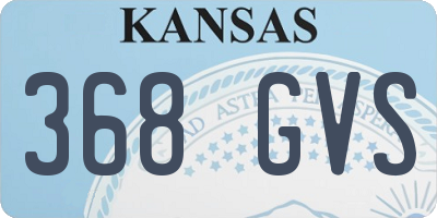 KS license plate 368GVS