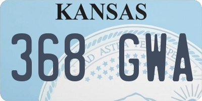 KS license plate 368GWA