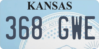 KS license plate 368GWE
