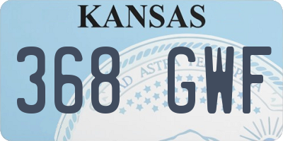 KS license plate 368GWF