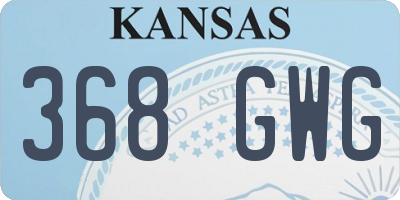 KS license plate 368GWG