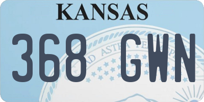 KS license plate 368GWN