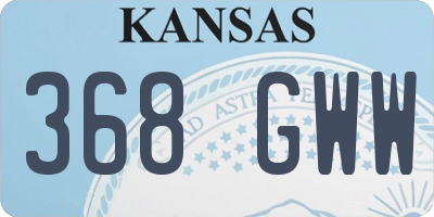 KS license plate 368GWW