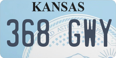 KS license plate 368GWY