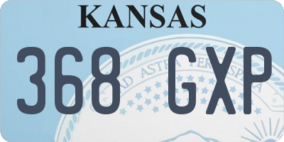 KS license plate 368GXP