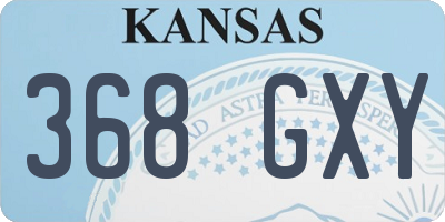 KS license plate 368GXY