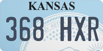 KS license plate 368HXR