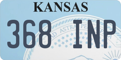 KS license plate 368INP