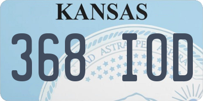 KS license plate 368IOD