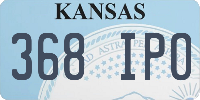 KS license plate 368IPO