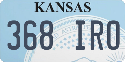 KS license plate 368IRO