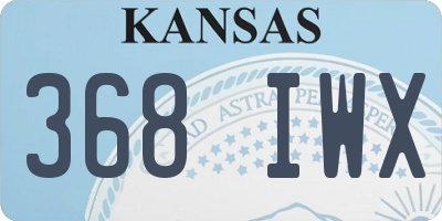 KS license plate 368IWX