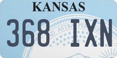 KS license plate 368IXN