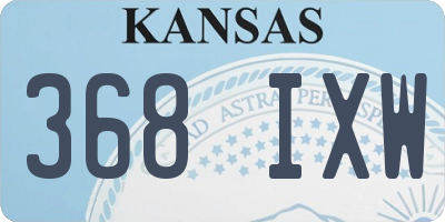 KS license plate 368IXW