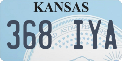 KS license plate 368IYA