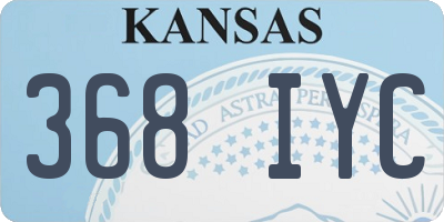 KS license plate 368IYC