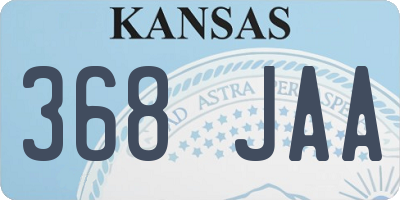 KS license plate 368JAA