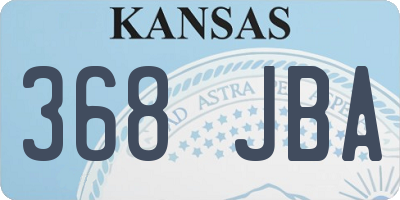 KS license plate 368JBA