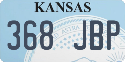 KS license plate 368JBP