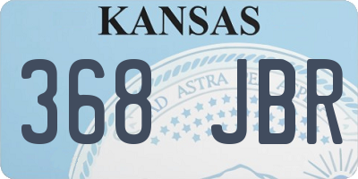 KS license plate 368JBR
