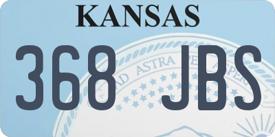KS license plate 368JBS