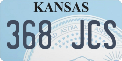 KS license plate 368JCS