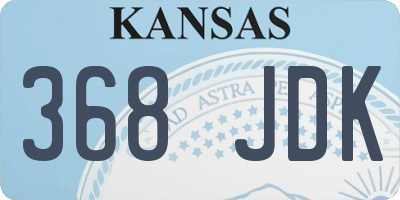 KS license plate 368JDK