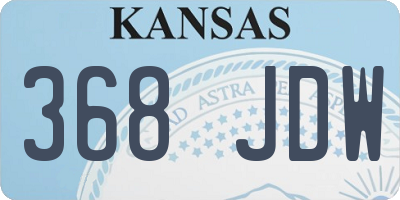 KS license plate 368JDW