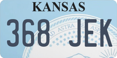 KS license plate 368JEK
