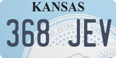 KS license plate 368JEV