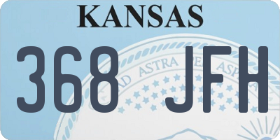 KS license plate 368JFH