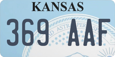 KS license plate 369AAF