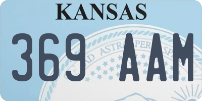 KS license plate 369AAM
