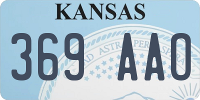 KS license plate 369AAO