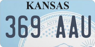 KS license plate 369AAU