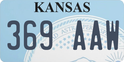 KS license plate 369AAW