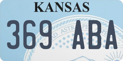 KS license plate 369ABA
