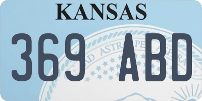 KS license plate 369ABD