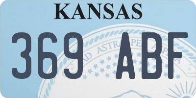KS license plate 369ABF
