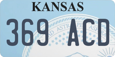 KS license plate 369ACD