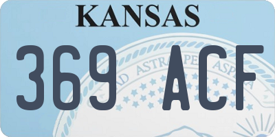 KS license plate 369ACF