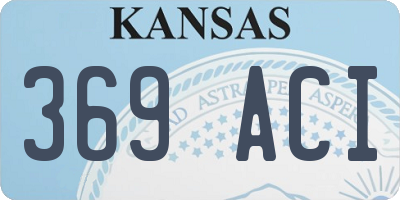 KS license plate 369ACI
