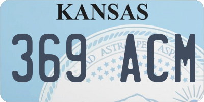 KS license plate 369ACM
