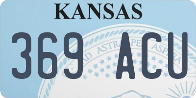 KS license plate 369ACU