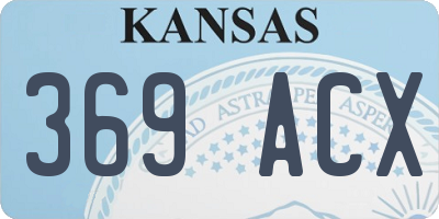 KS license plate 369ACX