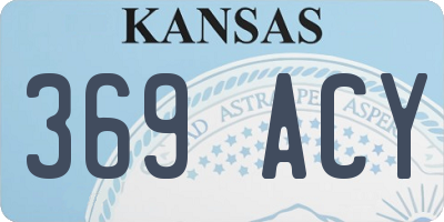 KS license plate 369ACY