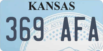 KS license plate 369AFA